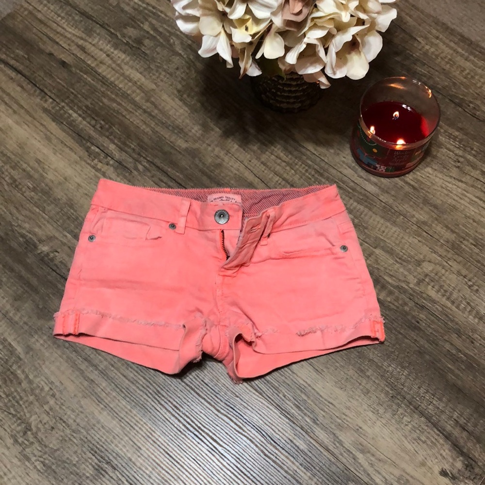 Orange/neon pink Aeropostale Jean shorts